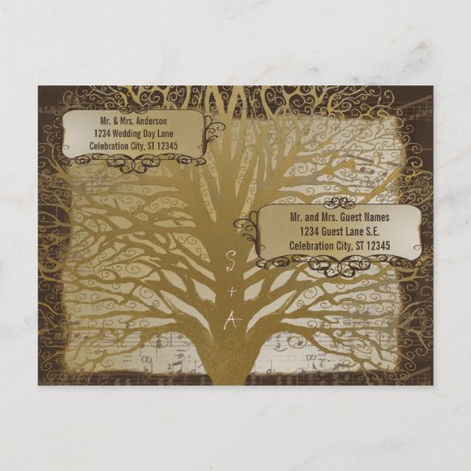 日付金ゴールドツリーの渦巻形の保存 案内ポストカード (裏面)