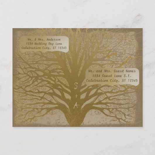 日付金ゴールドツリーの渦巻形の保存 案内ポストカード (裏面)