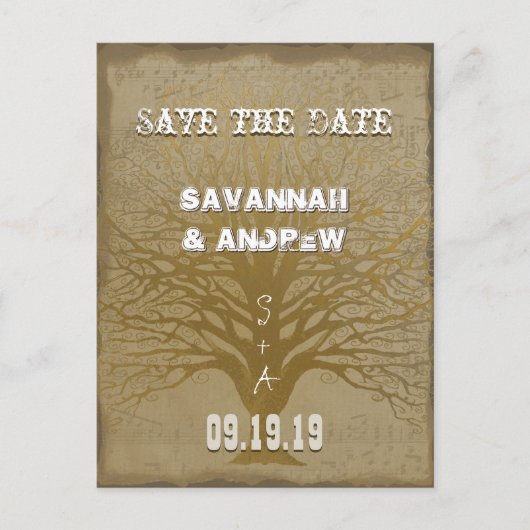 日付金ゴールドツリーの渦巻形の保存 案内ポストカード (正面)