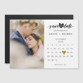 日付金ゴールドハートカレンダーを保存するフォト磁気 (正面/裏面)