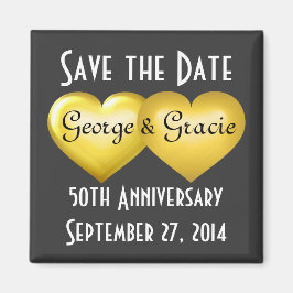 日付金ゴールドハート50周年を保存 マグネット
