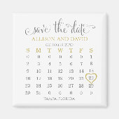 日付金ゴールド予定表テンプレートの保存 マグネット (正面)