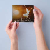 日付金ゴールド予算を保モダン存する写真QRコード チラシ (手)