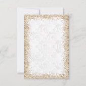 日付金ゴールド紙吹雪とホワイトダマスクの保存 セーブザデート (裏面)