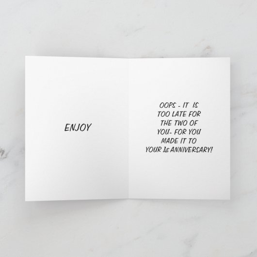 日付1周年をチ結婚ェックする カード (内部)