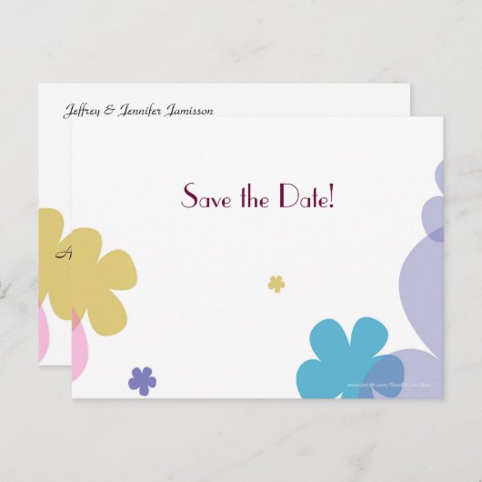 日付10周年記念パーティーミニマリストの保存 案内ポストカード (正面/裏面)