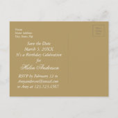 日付100番目の誕生日葉書のパーソナライズされた保存 案内ポストカード (裏面)