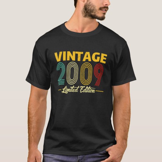 日付13歳ヴィンテージ2009 13誕生日 Tシャツ (正面)
