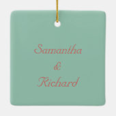 日付2024名のパーソナライズされた保存日付 セラミックオーナメント (裏面)