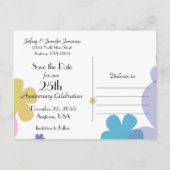 日付25周年記念パーティー葉書の保存 案内ポストカード (裏面)