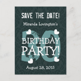 日付30th誕生日パーティーV30Bティール（緑がかった色）緑を保存 案内ポストカード