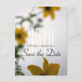 日付35番目の誕生日春の花の保存 案内ポストカード