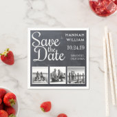 日付3 Photo Chalkboardの保存 スタンダードカクテルナプキン (インサイチュ)