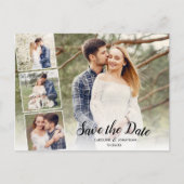 日付4の写真を保存コラージュかわいらし文字オーバーレイ ポストカード (正面)