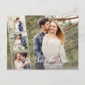 日付4の写真を保存コラージュかわいらし文字オーバーレイ ポストカード (正面)