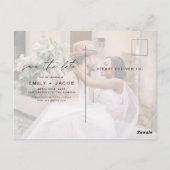 日付4の写真を編集可能エレガントに保モダン存 ポストカード (裏面)