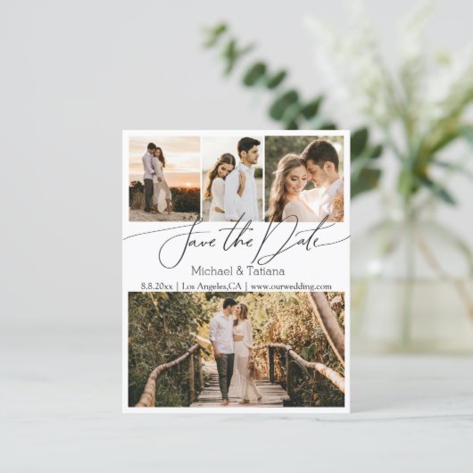 日付4の写真コラージュのカー結婚ドを保存する (スタンド正面)