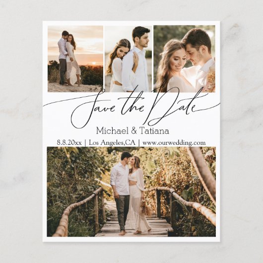 日付4の写真コラージュのカー結婚ドを保存する (正面)