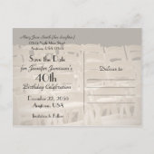 日付40th誕生日パーティーの名前を保存 案内ポストカード (裏面)