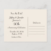 日付50周年記念パーティの招待状の保存 案内ポストカード (裏面)