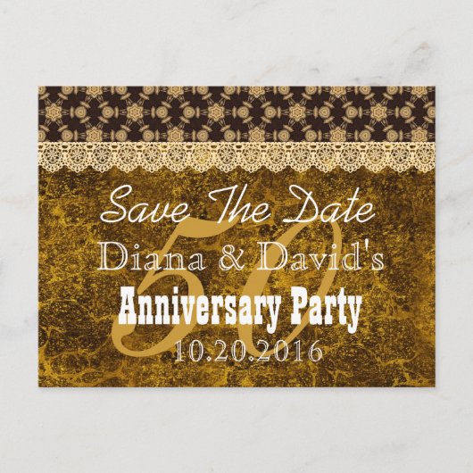日付50周年記念金ゴールドBLACK V01の保存 案内ポストカード (正面)