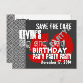 日付50th Birthday Party Ver 0025を保存 案内ポストカード (正面/裏面)