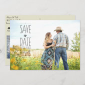 日付5x7の郵便はがきの一見を救って下さい セーブザデート (正面/裏面)