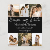 日付6の写真をコラージュの黒結婚色で保存 チラシ (正面)