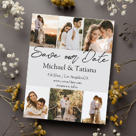 日付6の写真コラージュのカー結婚ドを保存する