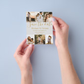 日付6の写真コラージュの黄金結婚を保存する チラシ (手)