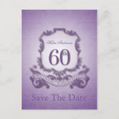 日付60番目の誕生日はがきを保存パーソナライズされた 案内ポストカード (正面)