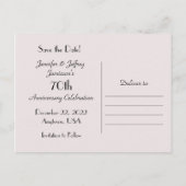 日付70周年記念パーティー葉書の保存 案内ポストカード (裏面)