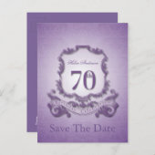 日付70番目の誕生日はがきを保存パーソナライズされた 案内ポストカード (正面/裏面)