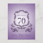 日付70番目の誕生日はがきを保存パーソナライズされた 案内ポストカード (正面)