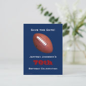 日付70誕生日サッカーを保存 案内ポストカード (スタンド正面)