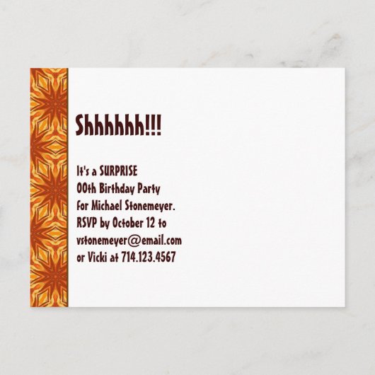 日付70thサプライズ誕生日金ゴールドの保存 案内ポストカード (裏面)