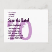 日付70thサプライズ誕生日S70A PURPLEを保存 案内ポストカード (裏面)