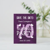 日付70thサプライズ誕生日S70A PURPLEを保存 案内ポストカード (スタンド正面)