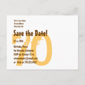 日付70th Birthday Party V70B金ゴールドの保存 案内ポストカード (裏面)