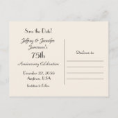 日付75周年記念パーティー葉書の保存 案内ポストカード (裏面)