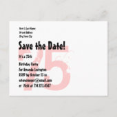 日付75th Birthday Party V75B WINEを保存 案内ポストカード (裏面)