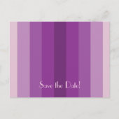 日付90th誕生日パーティーを保存する紫のストライプ 案内ポストカード (正面)