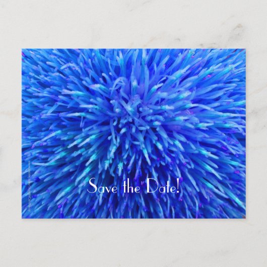 日付90th誕生日パーティーを保存する、青い抽象芸術 案内ポストカード (正面)