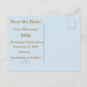日付90th誕生日パーティー、フローラはがきを保存 案内ポストカード (裏面)