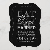 日付|を食べましたり飲み物を及びあります救って下さい 招待状 (正面/裏面)