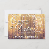 日付-カウボーイ・ブーツ、ライトが付いている木--を救って下さい セーブザデート (正面)