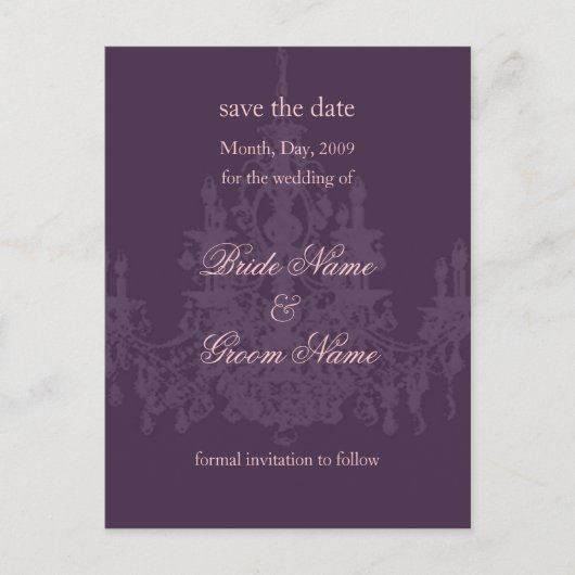 日付/シャンデリア/ディーカラーの保存 案内ポストカード (正面)