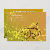 日付 – リーフの渦巻きを保存 案内ポストカード (正面/裏面)