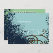 日付 – リーフの渦巻きを保存 –  案内ポストカード (正面/裏面)