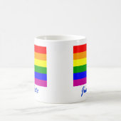 日付/レインボー結婚ズ/ゲイプライドを保存 コーヒーマグカップ (中央)